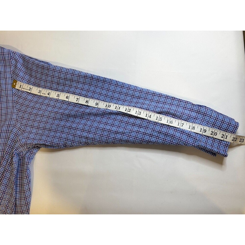 Daniel Cremieux Men's Large Blue Gingham Plaid Dress Shirt Signature Collection - Picture 5 of 8